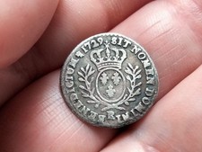 ⚜️ TRÈS RARE 1/20 ECU ARGENT LOUIS XV 1729 ORLÉANS ( R2) ⚜️ BIEN LIRE