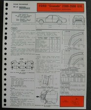 Fiche technique automobile FORD GRANADA 2300.2600 GXL transmission automatique