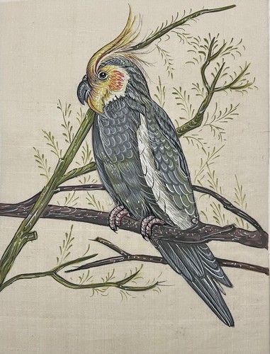 Peinture sur soie oiseau
