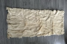 Tapis Descente De Lit Couverture Peau De Chèvre Blanc Crème Vintage 75x165cm