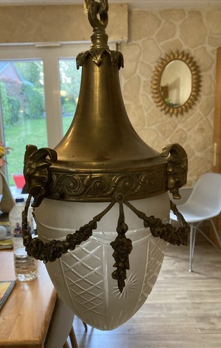 Ancien rare suspension lustre - ancien,