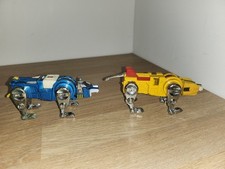 Lot De 2 Robot Figurine  vintage métal voltron Ours Jaune, Lion Bleu
