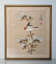 Tableau peinture sur soie