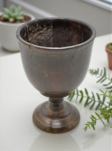 Gobelet bois antique - gobelet, en