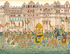 Peinture de style Moghole ou Rajput - Fin XIXe - début XXe siècle