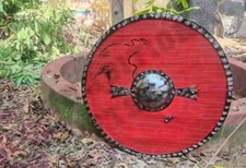 Noël Médiévale Bouclier Warrior en Bois Reenactment Jeu de Rôle