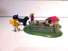 PLAYMOBIL LOT NICHE ET ENCLOS POUR CHIOTS/ENFANTS CHIEN 