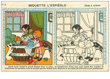 FANTAISIES.A SYSTEME.CARTE A COLORIER.n°11.MIQUETTE L'ESPIEGLE.n°9