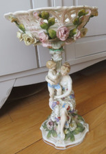 Coupe  sur Pied centre de table Porcelaine allemande femme Putti style Meissen