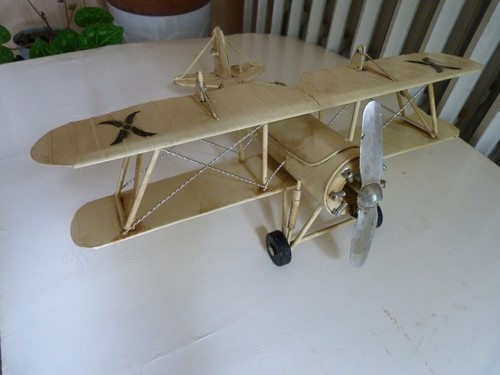 Jouet avion biplan tôle - biplan,