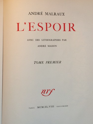 Espoir andré malraux - andré,