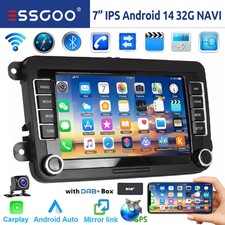 DAB+ Android 14 Autoradio Carplay GPS Caméra Pour VW GOLF 5 6 Jetta Touran Caddy