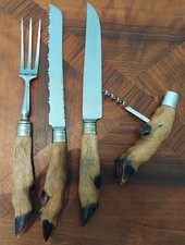 service à gigot,tire bouchon pied de chevreuil chasse taxidermie art de la table