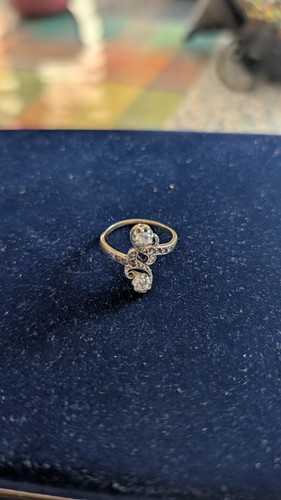 Bague ancienne toi moi or - et,