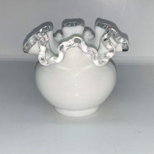Fenton silver crest milk - silver, glass