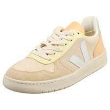 VEJA Entraîneurs V-10 Femme - Cuir et Textile, Sable Menthol Multicolore - 40 EU