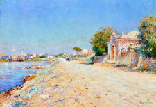 GAGLIARDINI Julien (1846-1927) "Atelier de Félix Ziem aux Martigues" Marseille