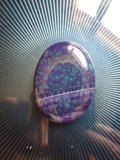 Cabochon ovale en agate Violet transparent Veines de dragon 3.8 cm Lot 2077