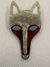 Vintage Fox Brooch Pin Signed Lea Stein Paris  Excellent Condition 
