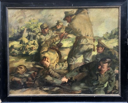 Tableau scène guerre - scène,