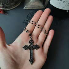 Collier croix noir foi
