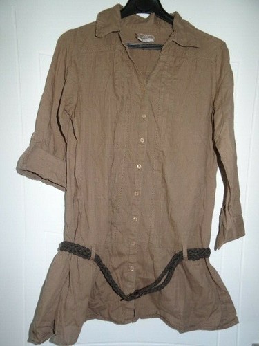 Chemisier tunique marron - chemisier,