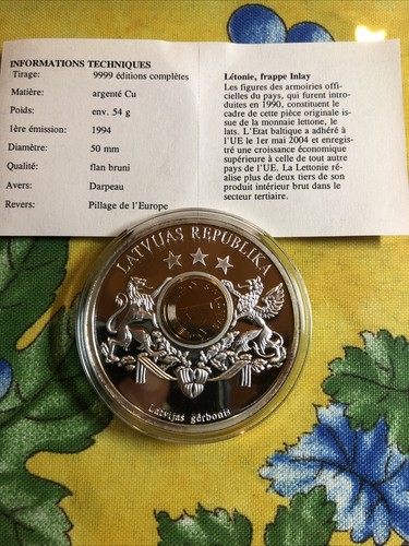 Médaille lettonie argent l - lettonie,