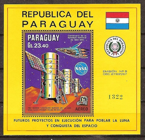 Paraguay 1289 mnh moon - 1289,