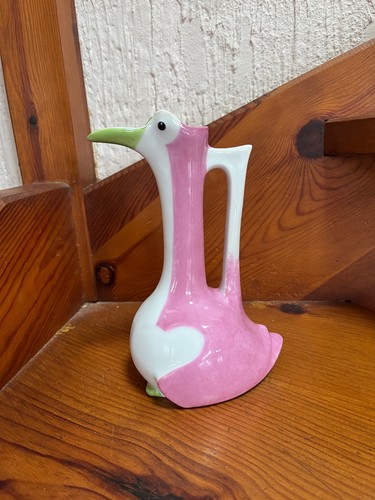 Pichet zoomorphe oie rose - , et
