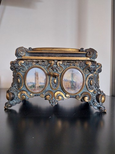 Coffret bijoux ancien bronze - coffret,