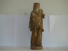 Sujet en bois sculpté ancien, représentant un ange ailé, hauteur 38 cm #1533#