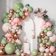 Kit Arche Ballon Rose Vert Sage150Pcs Kit Arche Guirlande Ballon Vert Sage Ro...