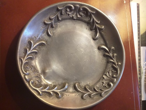 Ancien plat étain signé - ancien,