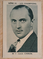 1934 RARE #7 Louis CHIRON card auto racing Joseph MILLIAT sport automobilism