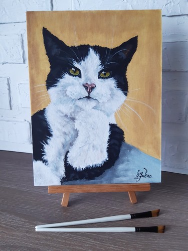 Peinture chat animal art