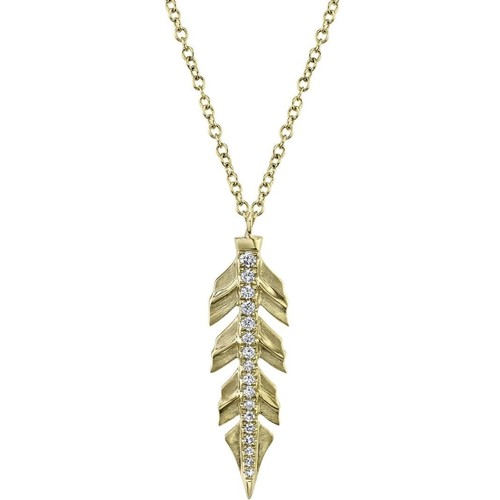 Diamant feuille pendentif - feuille,