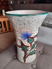 VALLAURIS VASE hauteur 26 cms, décor CHARDONS, signé DANIEL ETIENNE  (6 photos)
