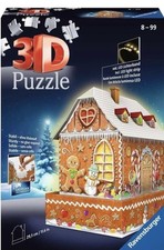 Ravensburger Puzzle 3D – Maison de Noël en pain d’épices illuminée – Building 3D