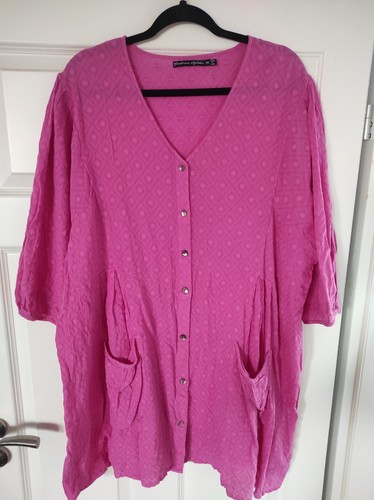 Chemisier tunique rose coton