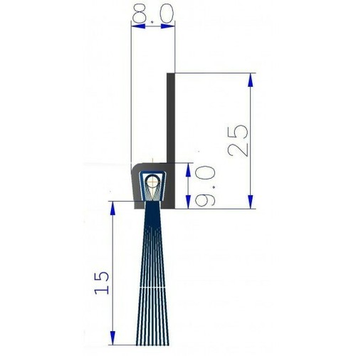 Brosse strip 15 mm - brosse,