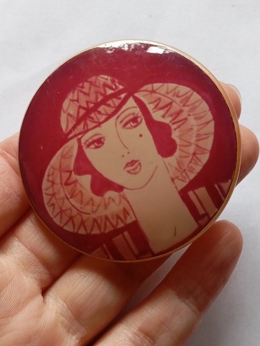 Broche vintage resine - broche,