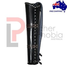 Carquois de hanche de flèche en cuir véritable uni, carquois traditionnels fa...