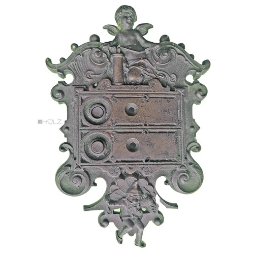 Plaque sonnette bronze - de, en