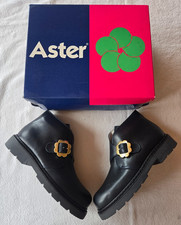 Bottines en cuir bleu marine taille 34 modèle Timbale Aster neuves (pa)