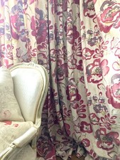 John Lewis Brunswick lin mélangé floral Chateaucore ÉNORME - chacun W182" D100,7