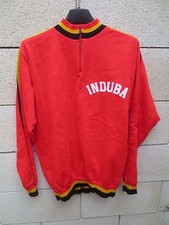 Maillot / Sweat cycliste INDUBA cycling pull rouge années 70 manches longues 3 M