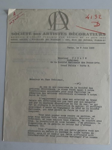 Lettre societe des artistes - des,