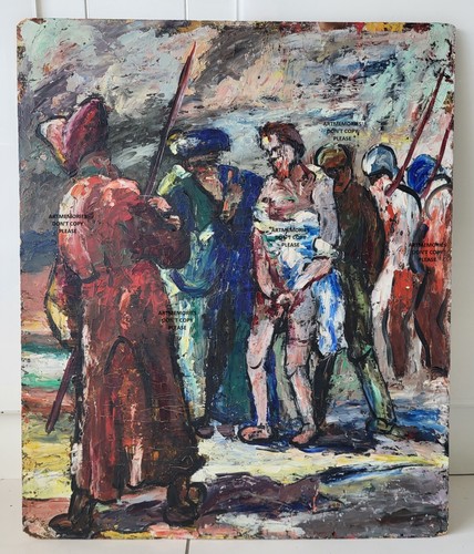 Huile panneau c1950 prisonnier - c1950,