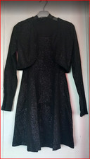 Ensemble robe noire pailletée avec boléro – Élégance et brillance pour vos soiré