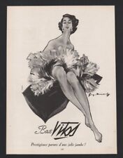 pub 1952 sous vêtement bas VITOS lingerie gaine jambes Troyes dessin Guy Demachy